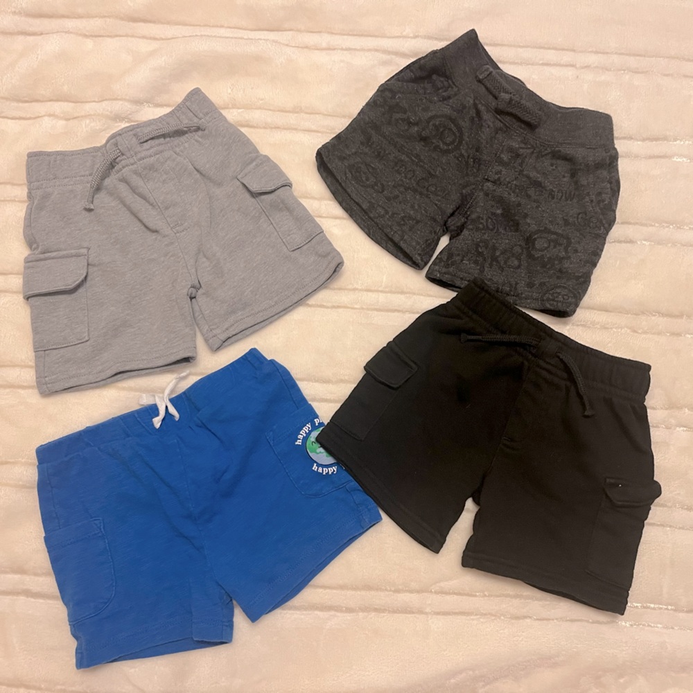 4 pairs baby boy shorts size 18 months